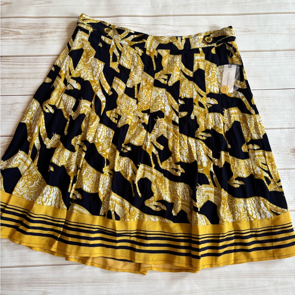 NWT Maeve Anthropologie Jade horse design A-line skirt